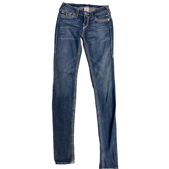 Women’s True Religion Contrast Stitch Skinny‎ Denim Size 28 - Picture 1 of 9